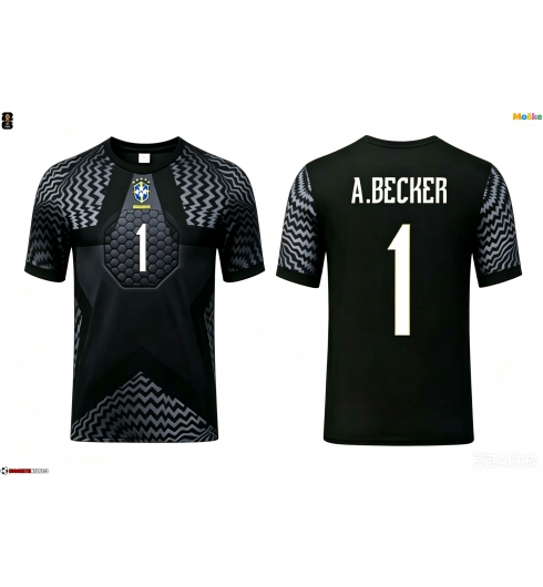Moške Nogometnih dresov Brazilija Alisson Becker #1 Vratar Domači SP 2026 Kratki rokavi Moške Nogometnih dresov Brazilija Alisson Becker #1 Vratar Domači SP 2026 Kratki rokavi